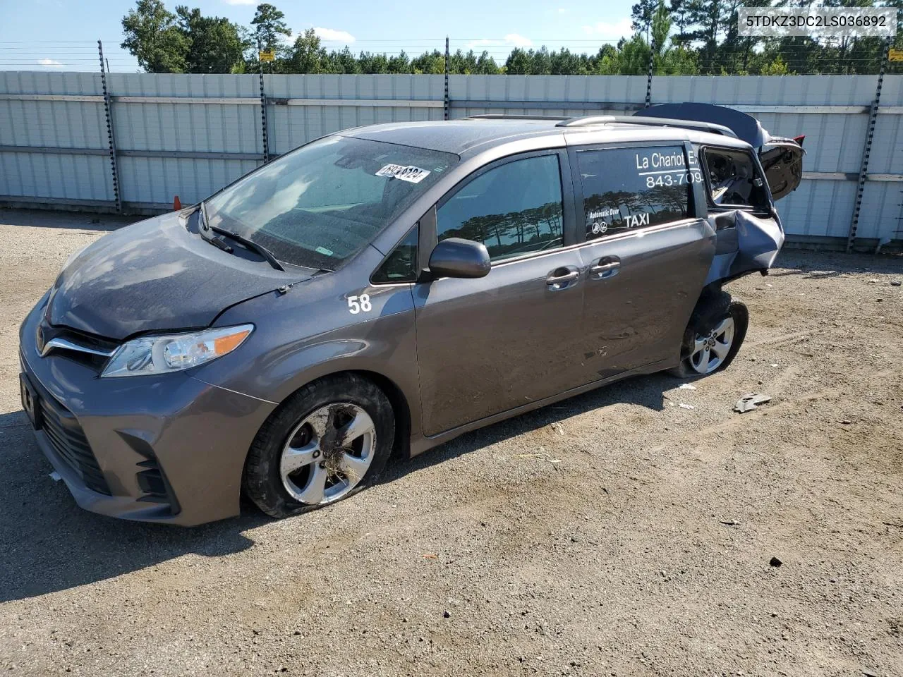 2020 Toyota Sienna Le VIN: 5TDKZ3DC2LS036892 Lot: 69324124