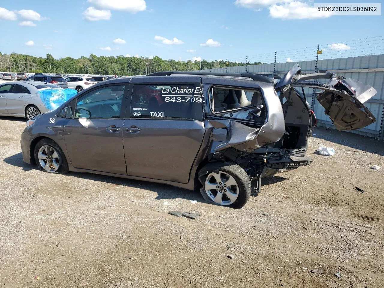 2020 Toyota Sienna Le VIN: 5TDKZ3DC2LS036892 Lot: 69324124