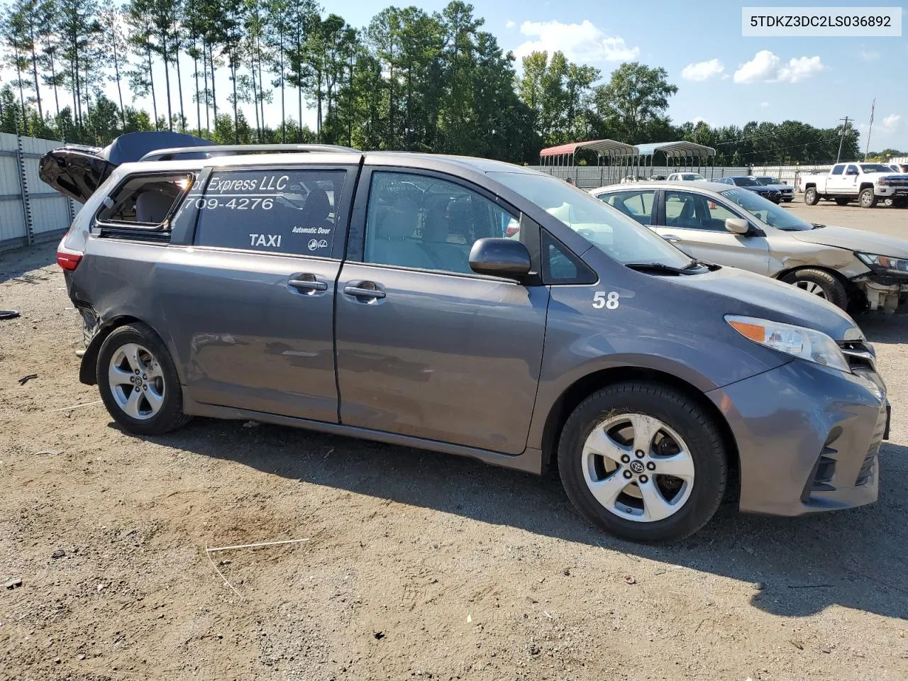 2020 Toyota Sienna Le VIN: 5TDKZ3DC2LS036892 Lot: 69324124