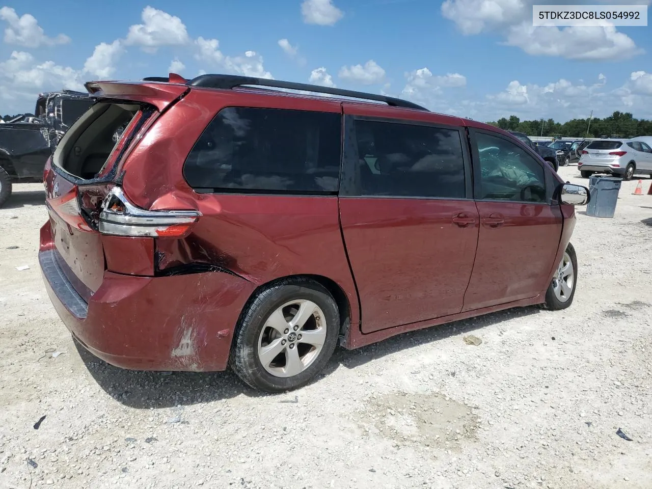 2020 Toyota Sienna Le VIN: 5TDKZ3DC8LS054992 Lot: 70558984