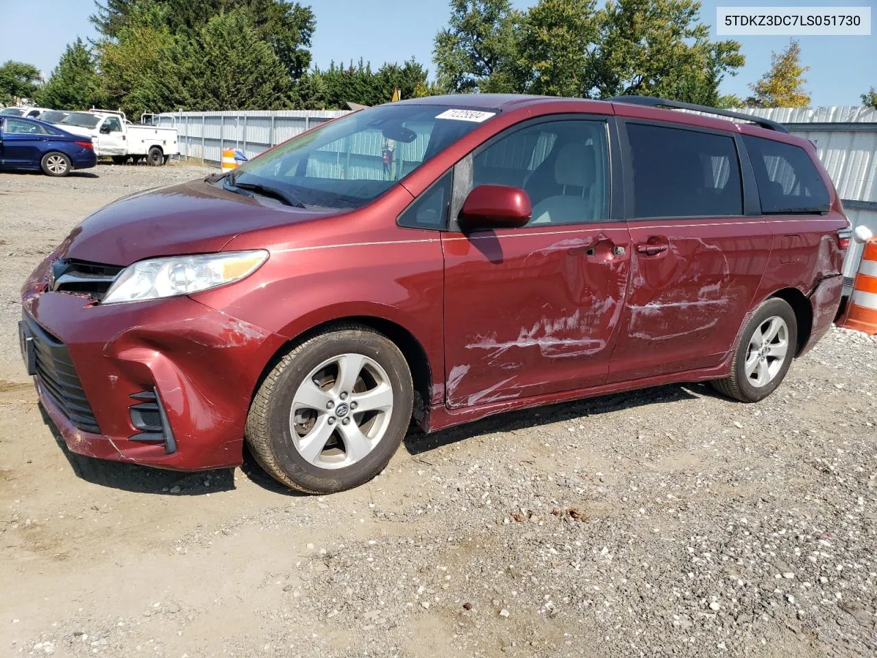 2020 Toyota Sienna Le VIN: 5TDKZ3DC7LS051730 Lot: 71225504