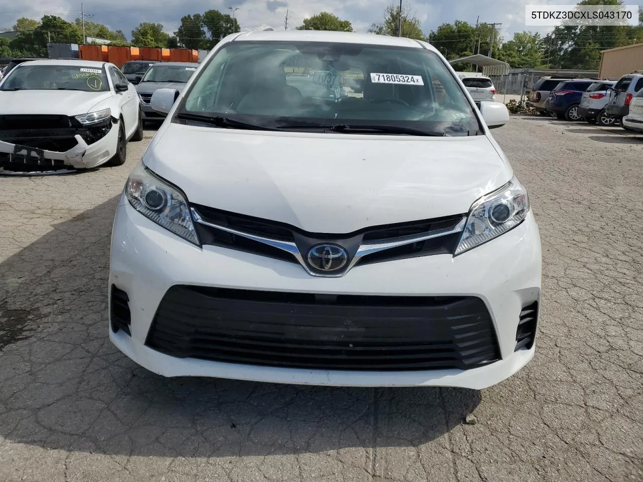 2020 Toyota Sienna Le VIN: 5TDKZ3DCXLS043170 Lot: 71805324