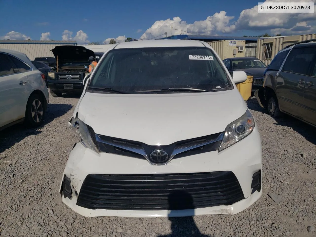 2020 Toyota Sienna Le VIN: 5TDKZ3DC7LS070973 Lot: 72236144