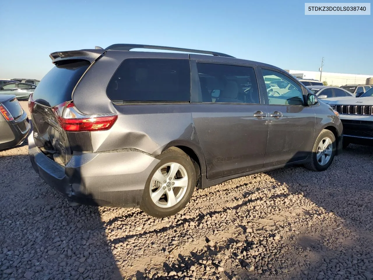 2020 Toyota Sienna Le VIN: 5TDKZ3DC0LS038740 Lot: 72939804