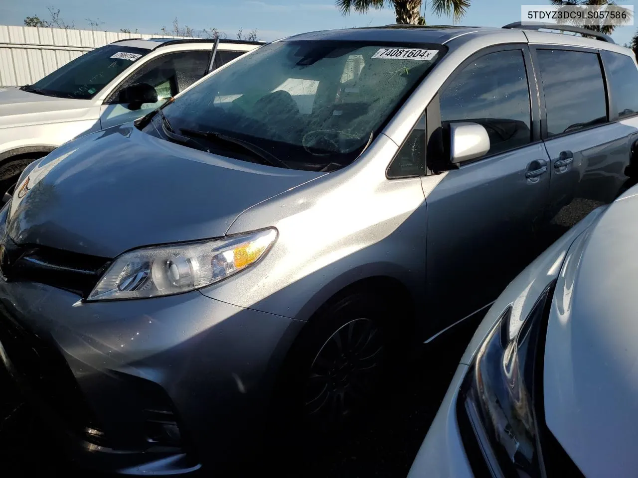 2020 Toyota Sienna Xle VIN: 5TDYZ3DC9LS057586 Lot: 74081604