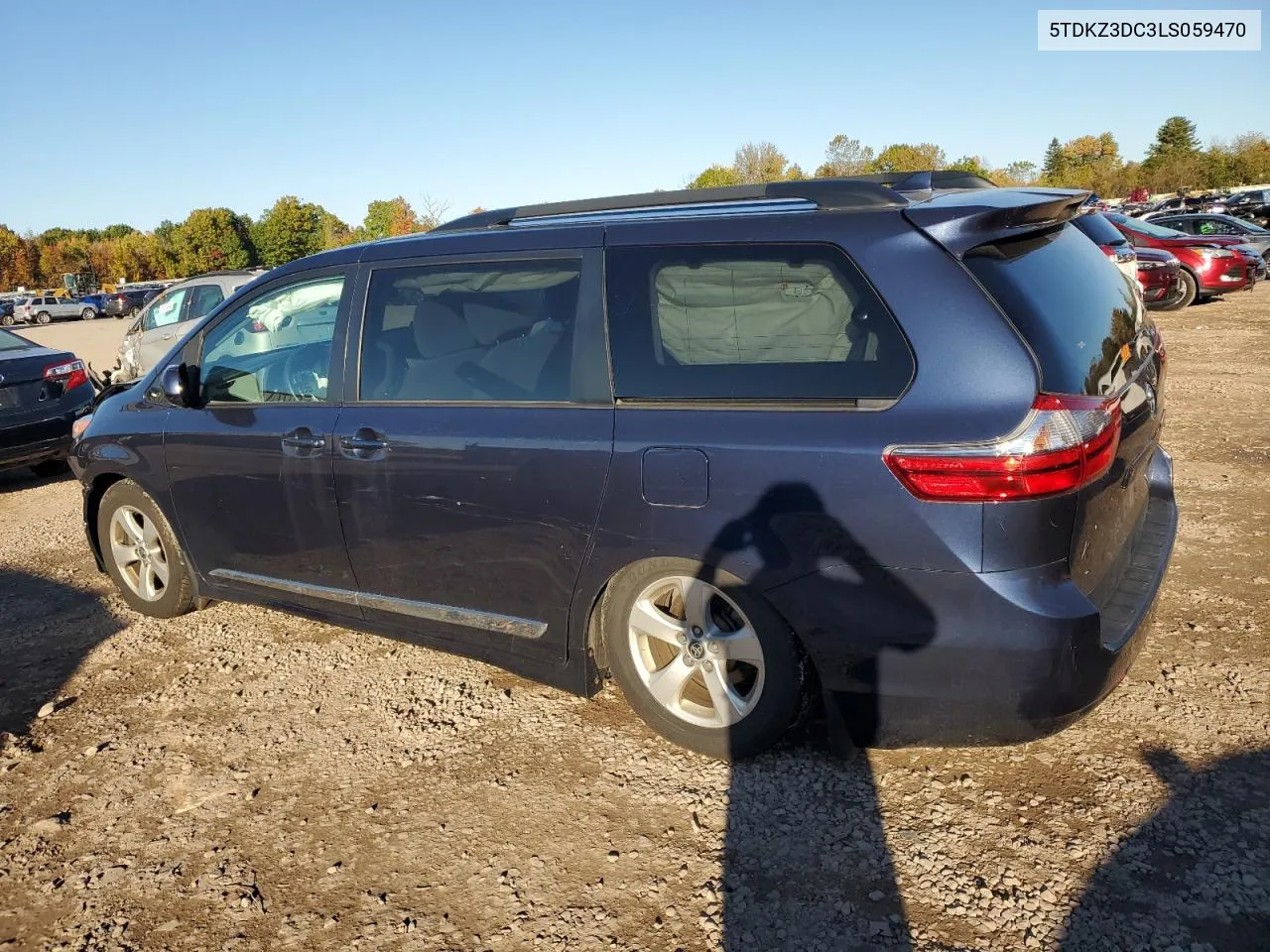 2020 Toyota Sienna Le VIN: 5TDKZ3DC3LS059470 Lot: 76227154