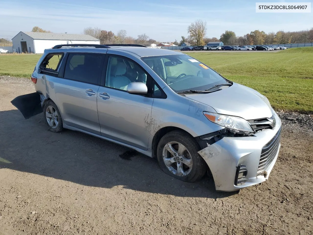 2020 Toyota Sienna Le VIN: 5TDKZ3DC8LS064907 Lot: 78518324