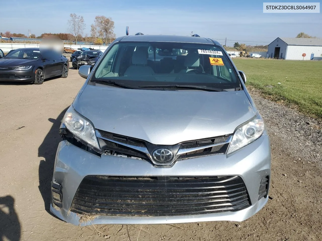 2020 Toyota Sienna Le VIN: 5TDKZ3DC8LS064907 Lot: 78518324