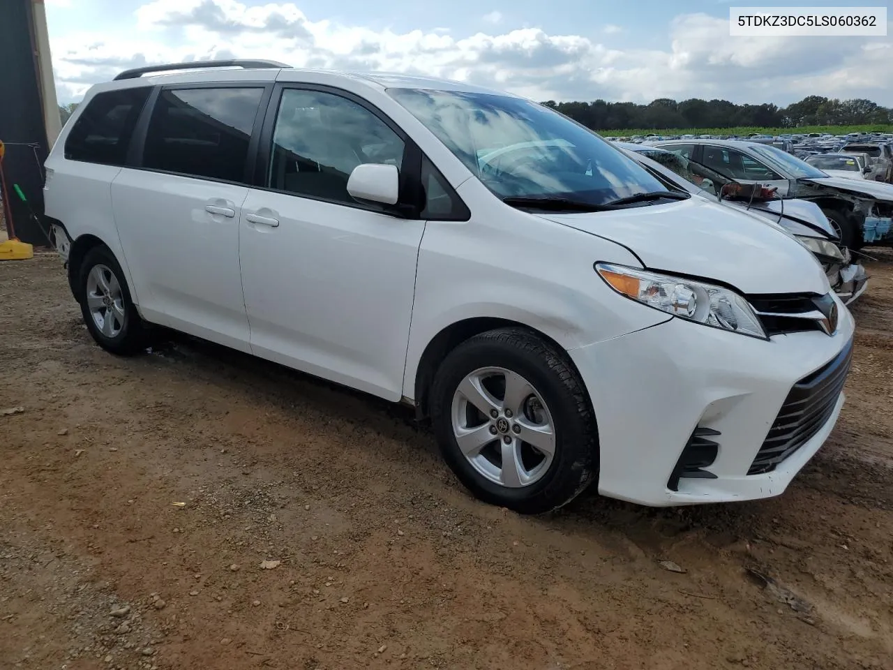 2020 Toyota Sienna Le VIN: 5TDKZ3DC5LS060362 Lot: 79236004