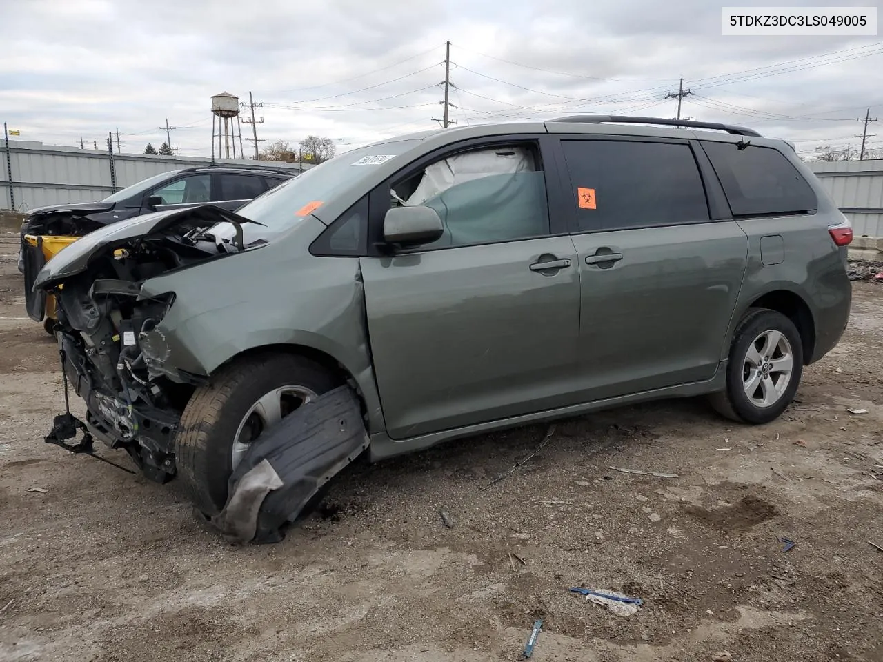 2020 Toyota Sienna Le VIN: 5TDKZ3DC3LS049005 Lot: 79687674