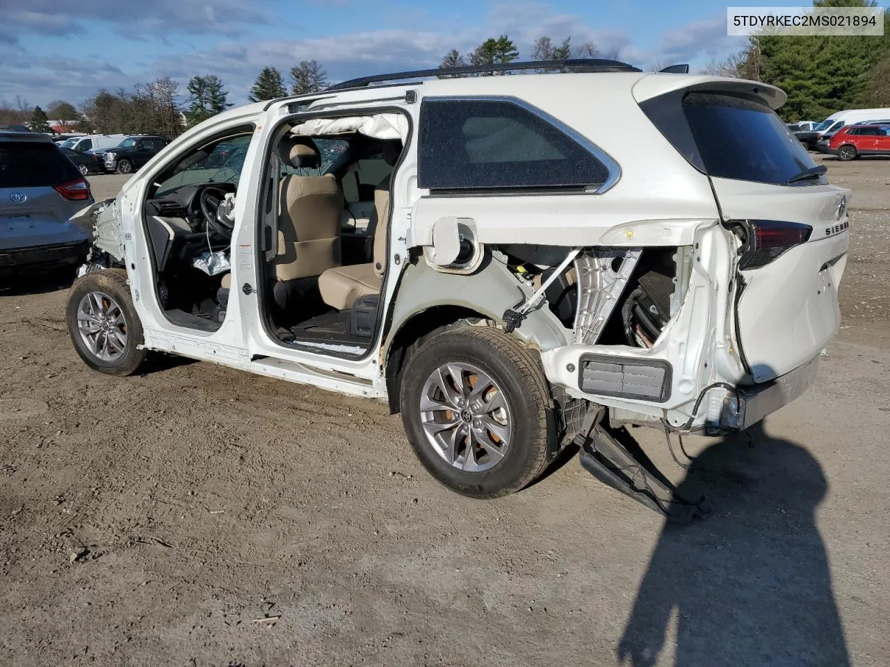 5TDYRKEC2MS021894 2021 Toyota Sienna Xle