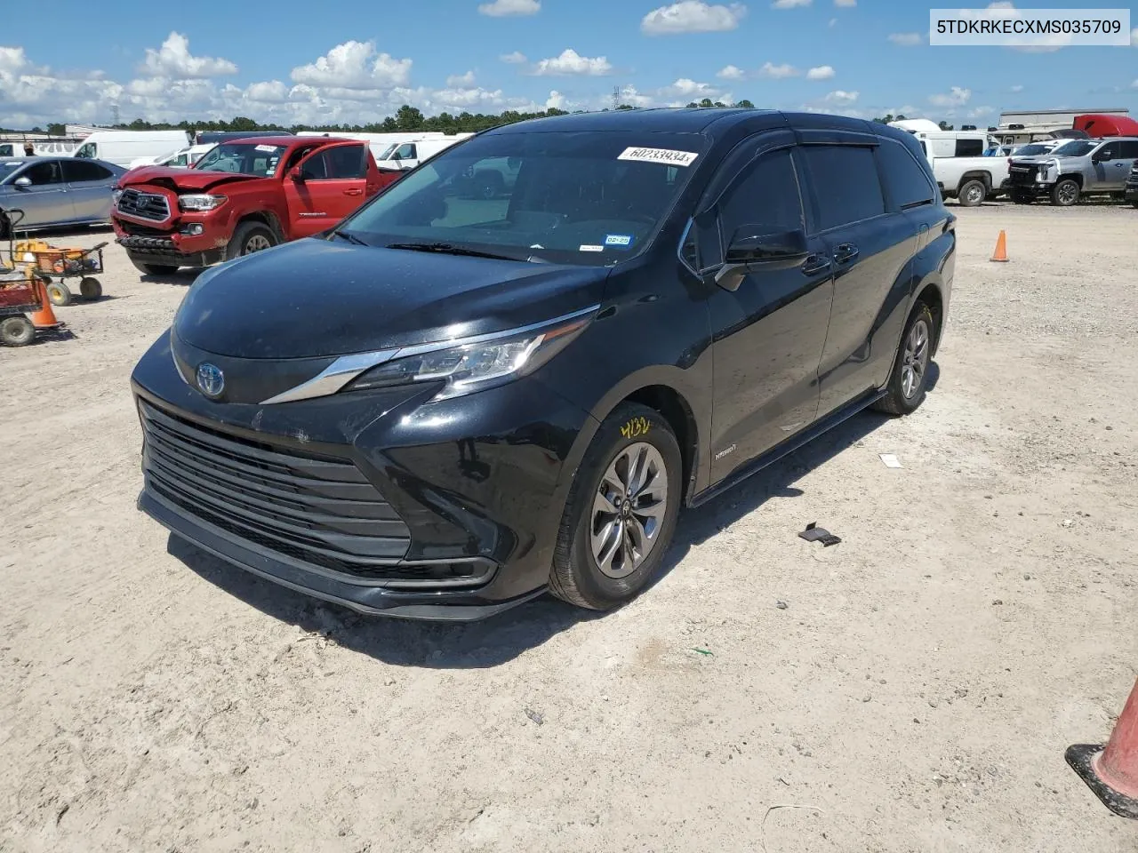 2021 Toyota Sienna Le VIN: 5TDKRKECXMS035709 Lot: 60233934