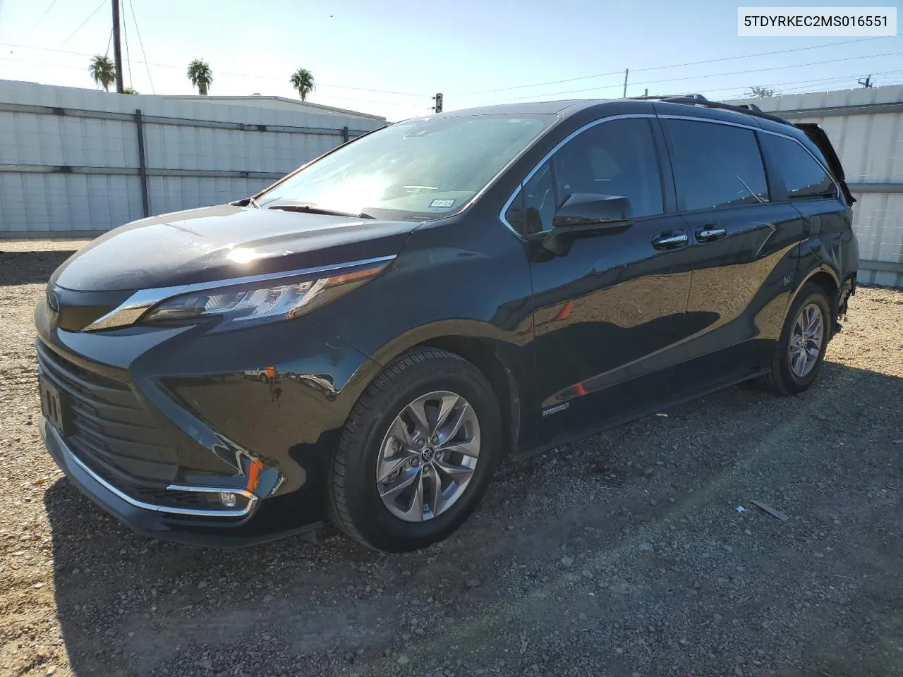 5TDYRKEC2MS016551 2021 Toyota Sienna Xle