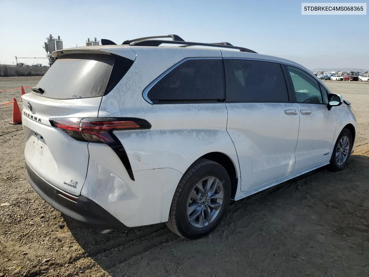 2021 Toyota Sienna Le VIN: 5TDBRKEC4MS068365 Lot: 71410344