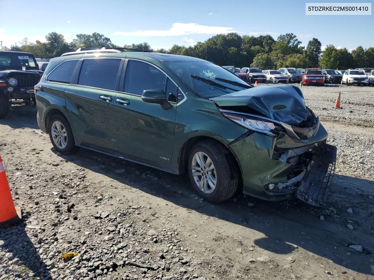 5TDZRKEC2MS001410 2021 Toyota Sienna Limited