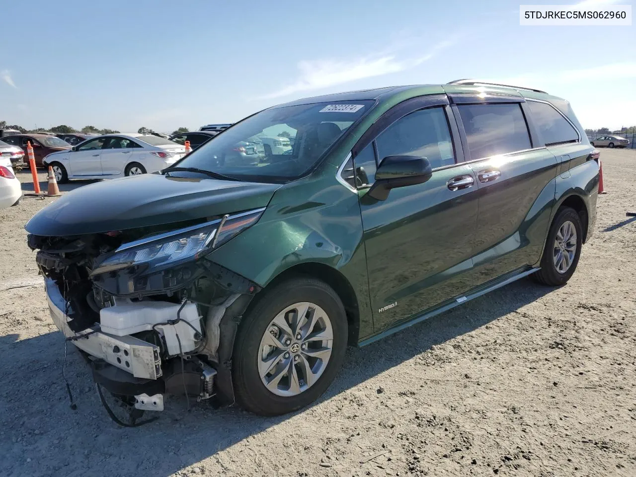 2021 Toyota Sienna Xle VIN: 5TDJRKEC5MS062960 Lot: 72622374