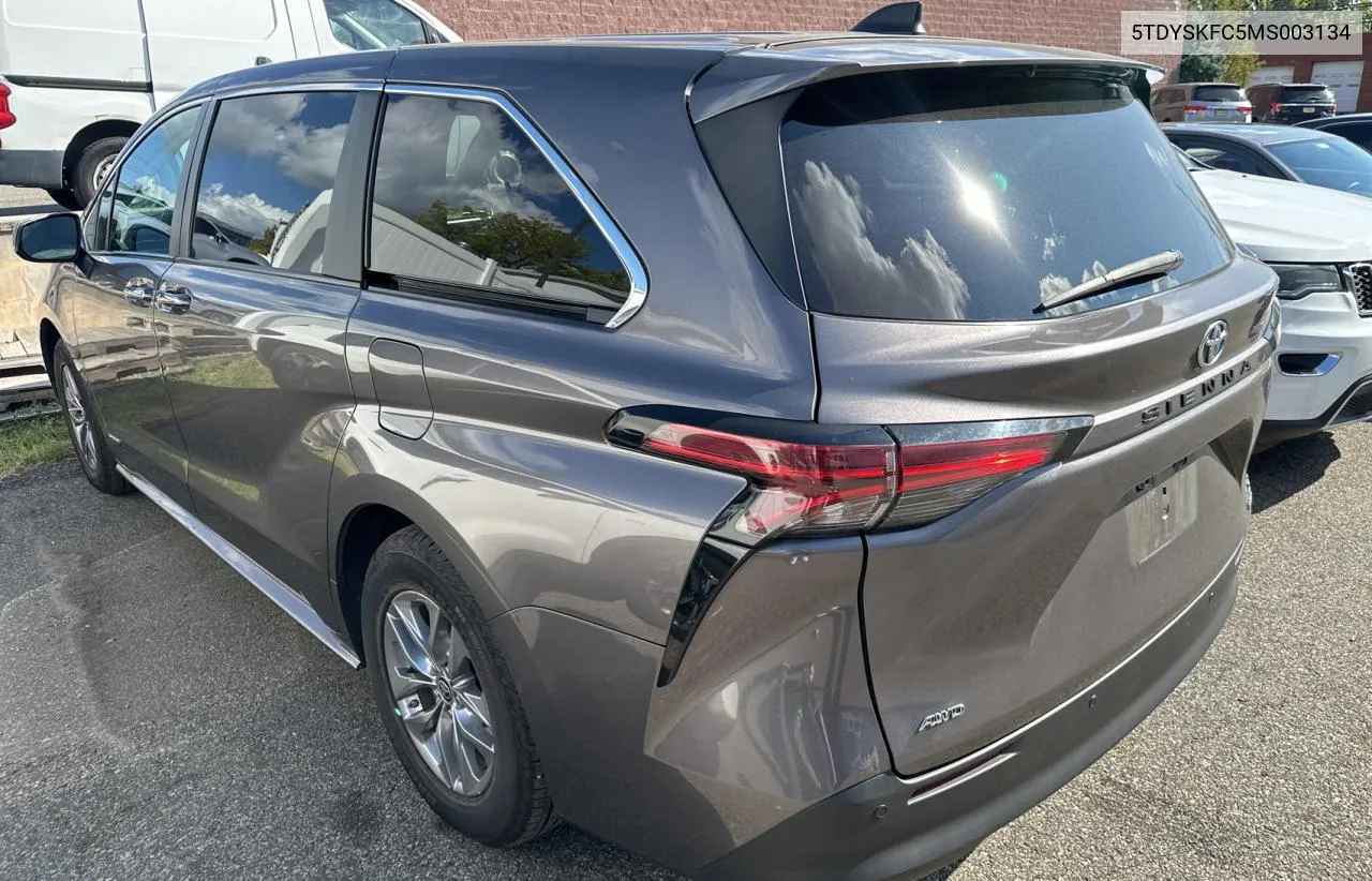 2021 Toyota Sienna Xle VIN: 5TDYSKFC5MS003134 Lot: 72779054