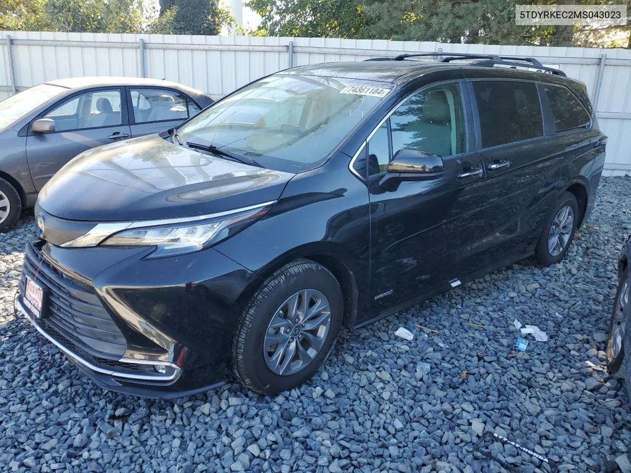 2021 Toyota Sienna Xle VIN: 5TDYRKEC2MS043023 Lot: 74361184