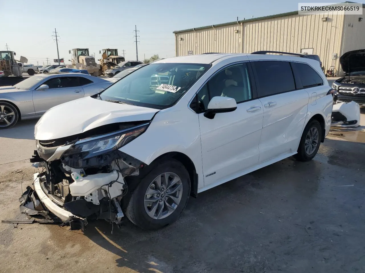 2021 Toyota Sienna Le VIN: 5TDKRKEC6MS066519 Lot: 74844754