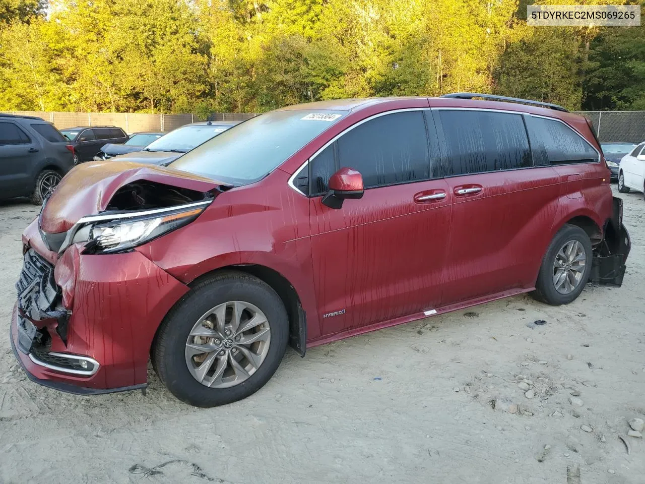 2021 Toyota Sienna Xle VIN: 5TDYRKEC2MS069265 Lot: 75215304