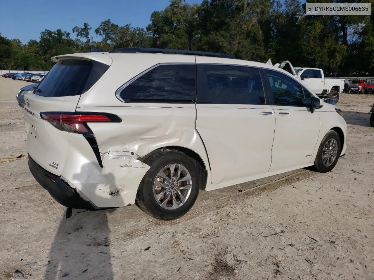 5TDYRKEC2MS006635 2021 Toyota Sienna Xle