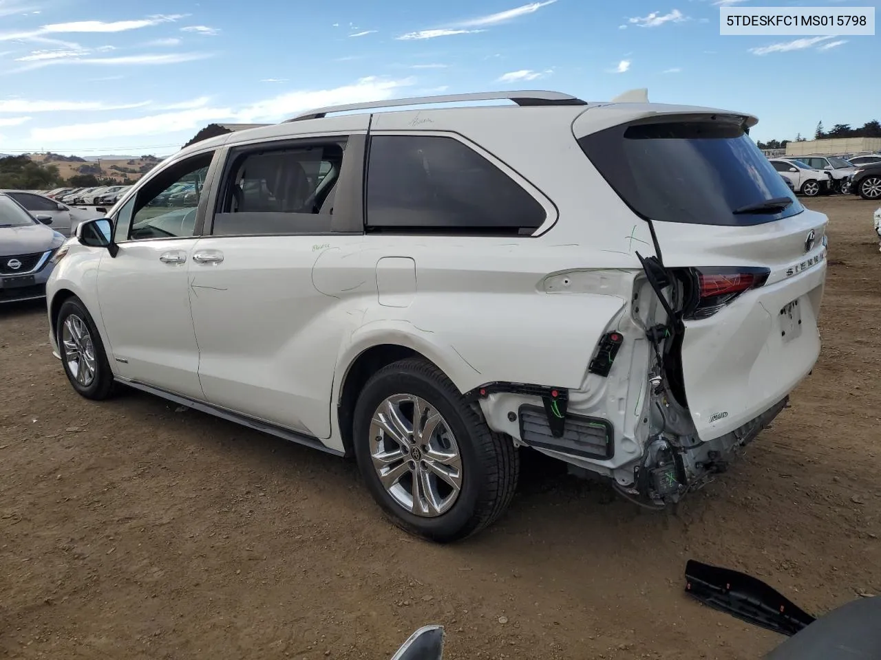 2021 Toyota Sienna Limited VIN: 5TDESKFC1MS015798 Lot: 75559564