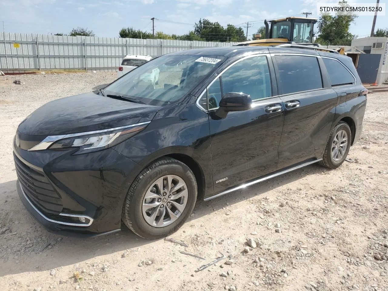 2021 Toyota Sienna Xle VIN: 5TDYRKEC5MS015250 Lot: 75937204