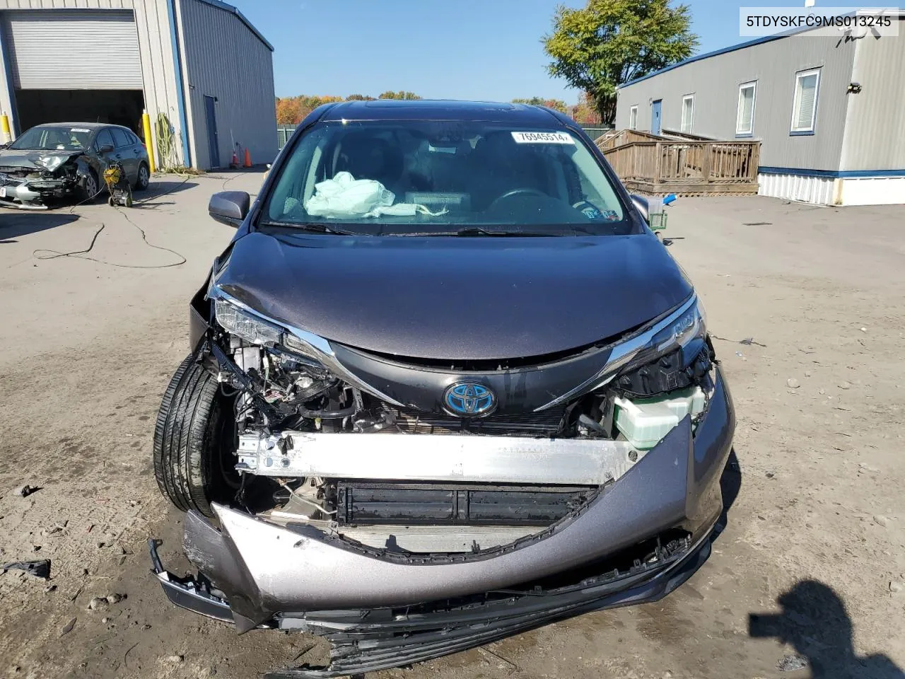 2021 Toyota Sienna Xle VIN: 5TDYSKFC9MS013245 Lot: 76945514