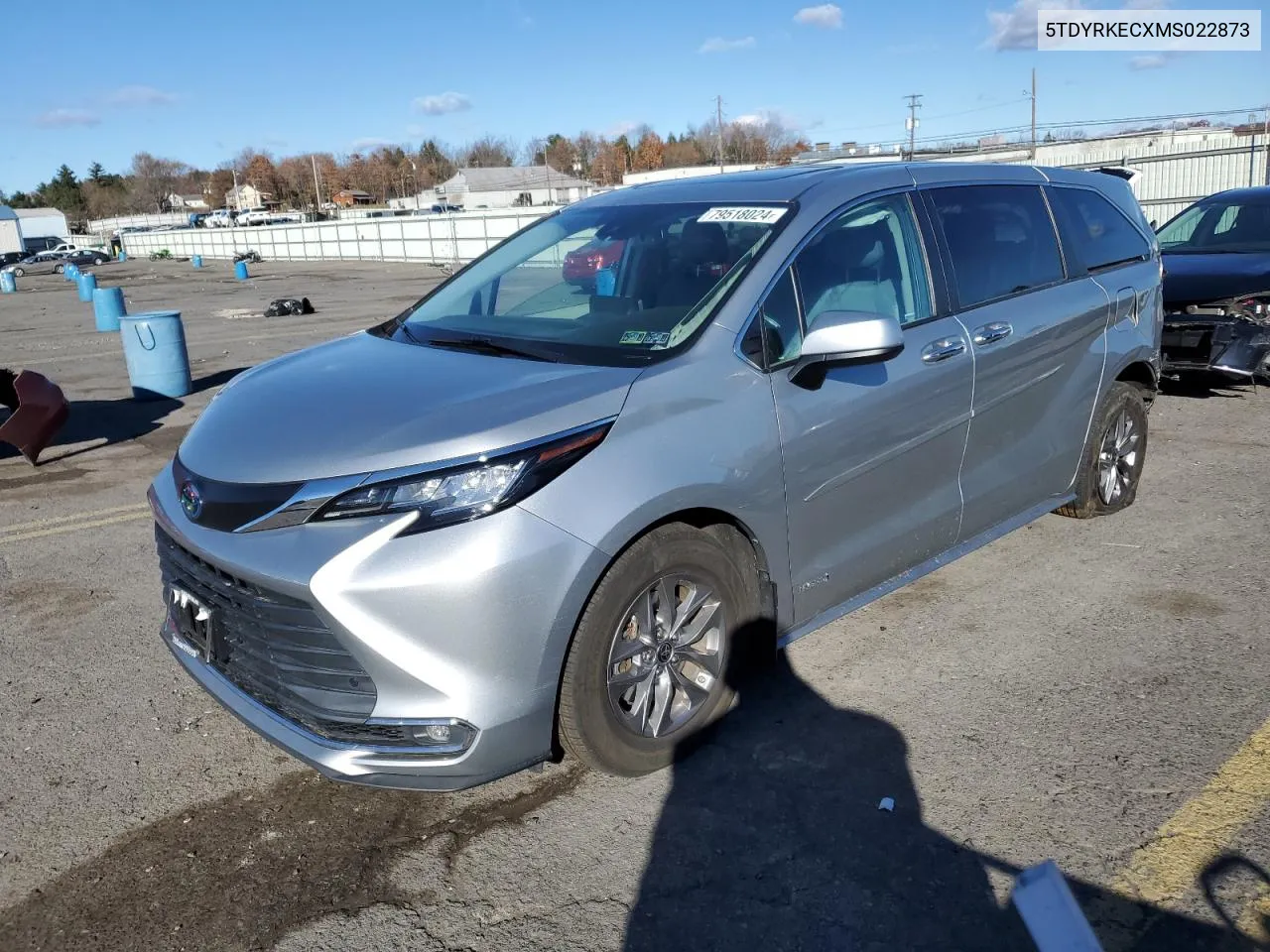 2021 Toyota Sienna Xle VIN: 5TDYRKECXMS022873 Lot: 79518024