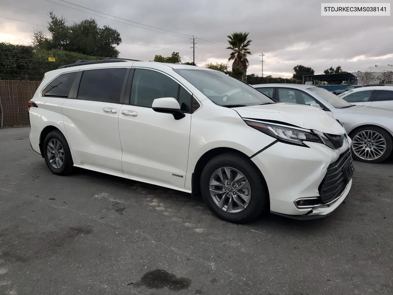 2021 Toyota Sienna Xle VIN: 5TDJRKEC3MS038141 Lot: 80937674