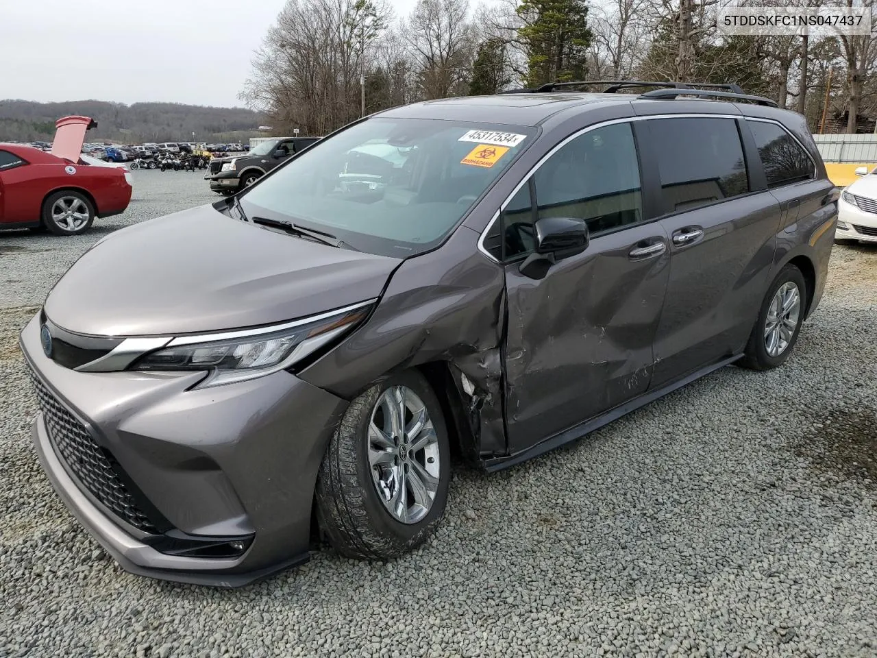 2022 Toyota Sienna Xse VIN: 5TDDSKFC1NS047437 Lot: 45317534