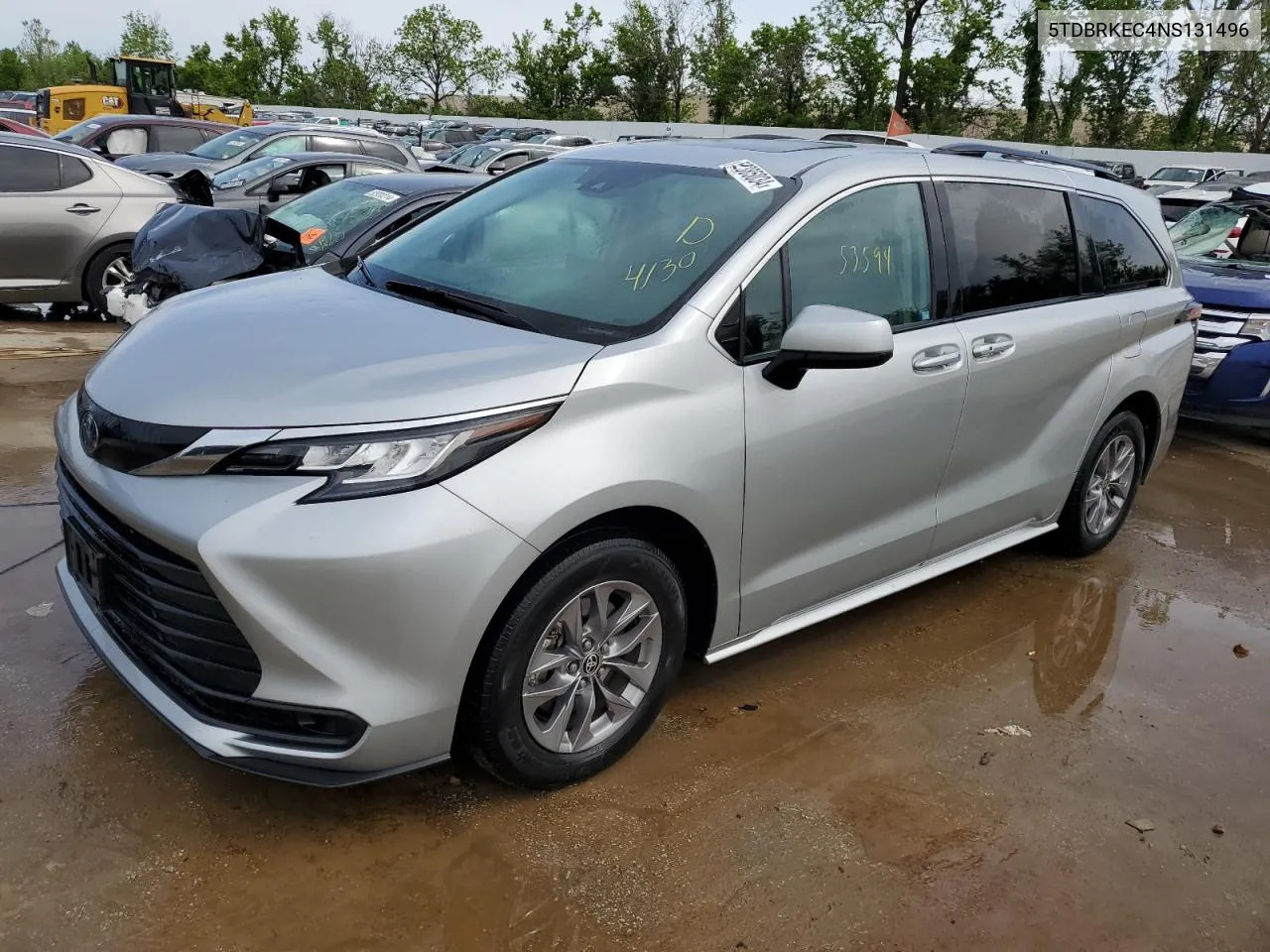 2022 Toyota Sienna Le VIN: 5TDBRKEC4NS131496 Lot: 52385034