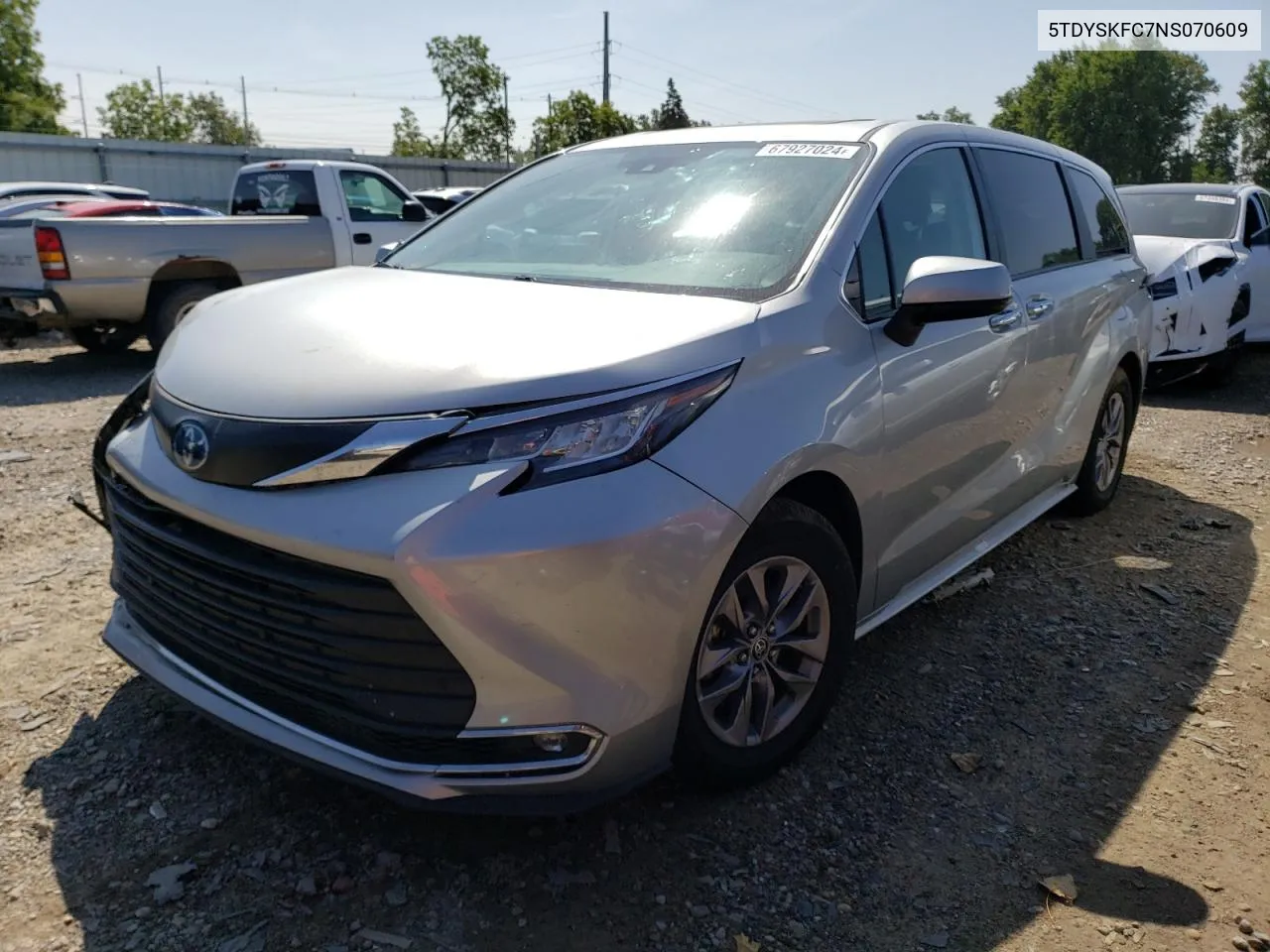 2022 Toyota Sienna Xle VIN: 5TDYSKFC7NS070609 Lot: 67927024