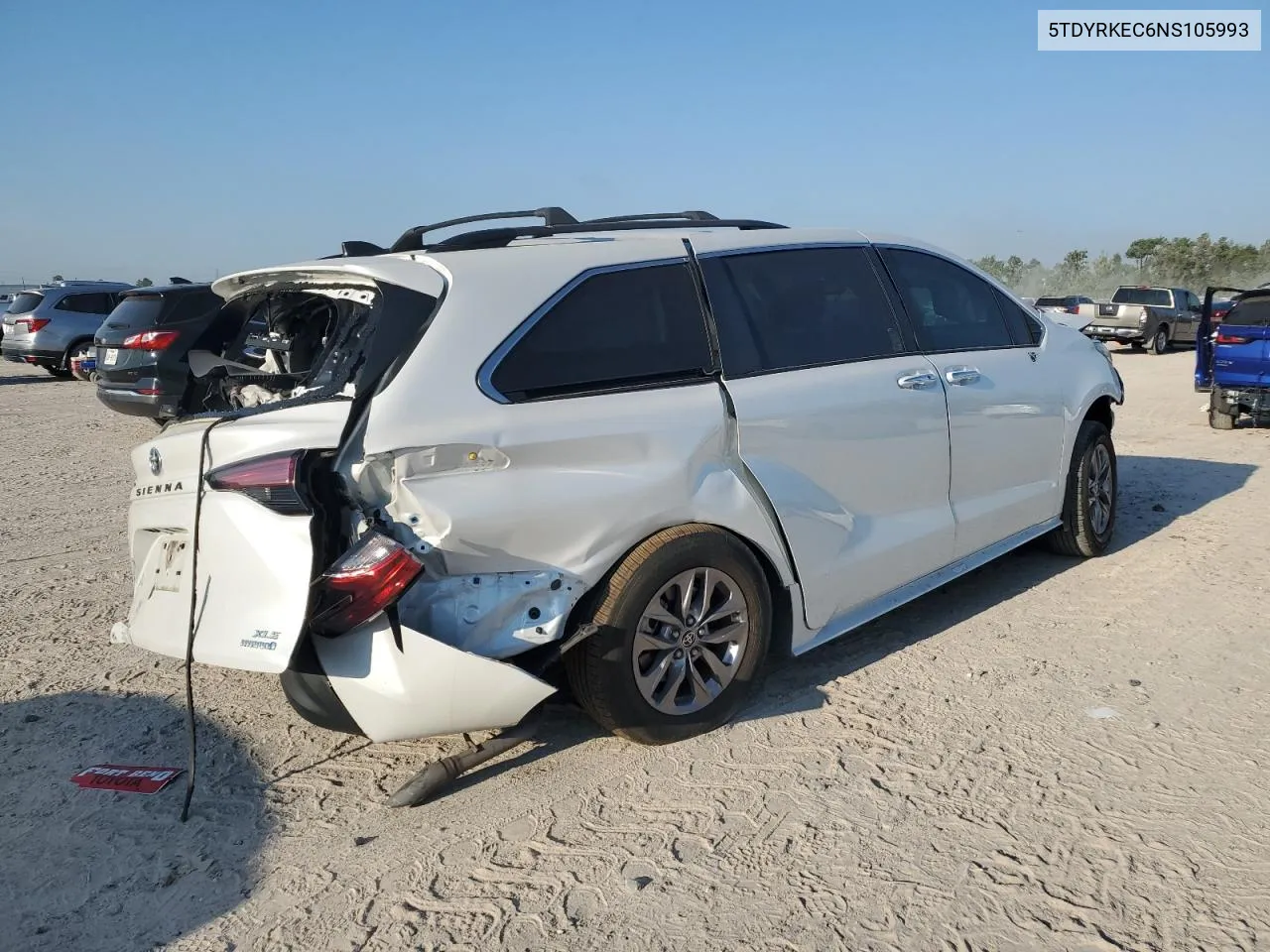 2022 Toyota Sienna Xle VIN: 5TDYRKEC6NS105993 Lot: 68491454