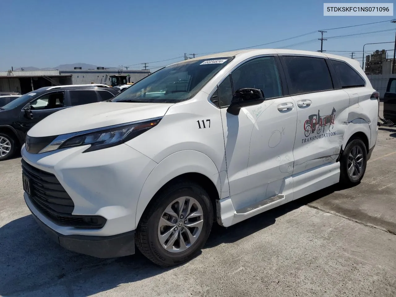 2022 Toyota Sienna Le VIN: 5TDKSKFC1NS071096 Lot: 69334824