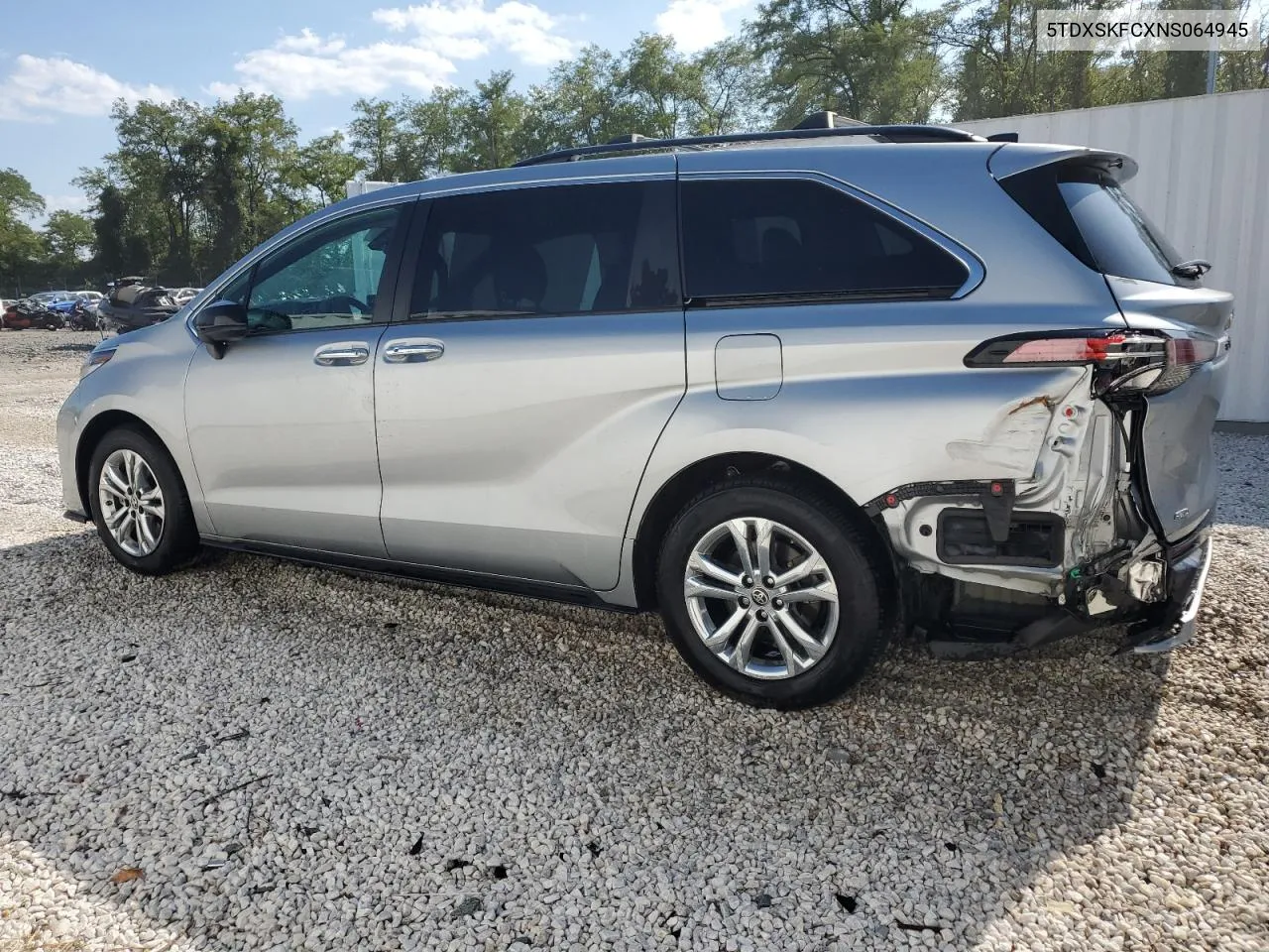 2022 Toyota Sienna Xse VIN: 5TDXSKFCXNS064945 Lot: 70827874