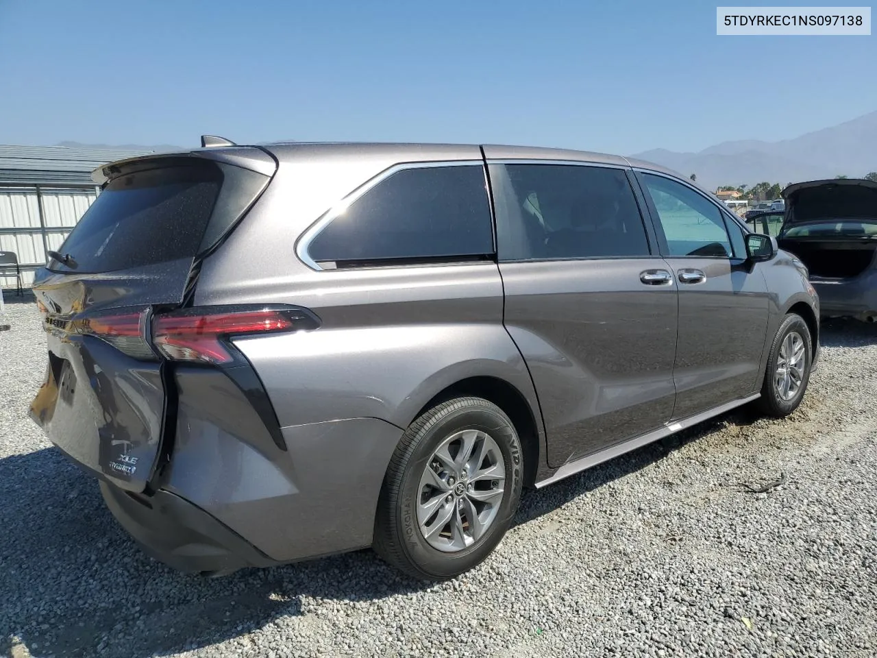 2022 Toyota Sienna Xle VIN: 5TDYRKEC1NS097138 Lot: 72601154