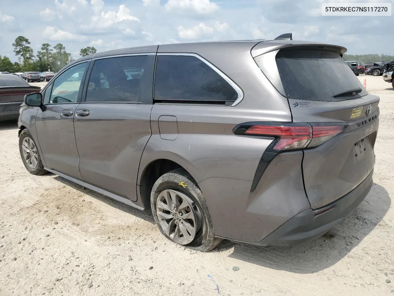 2022 Toyota Sienna Le VIN: 5TDKRKEC7NS117270 Lot: 72627314