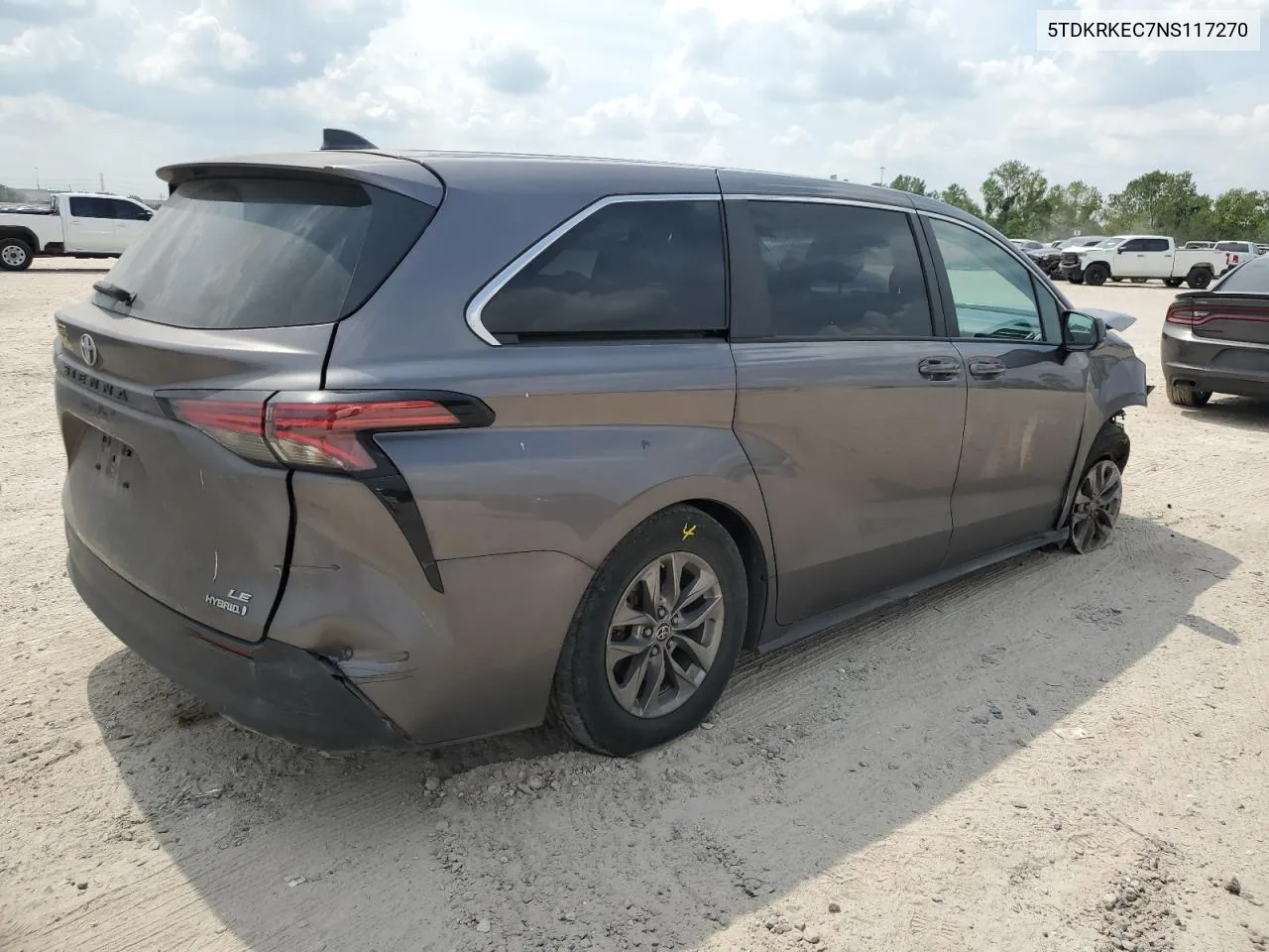 2022 Toyota Sienna Le VIN: 5TDKRKEC7NS117270 Lot: 72627314