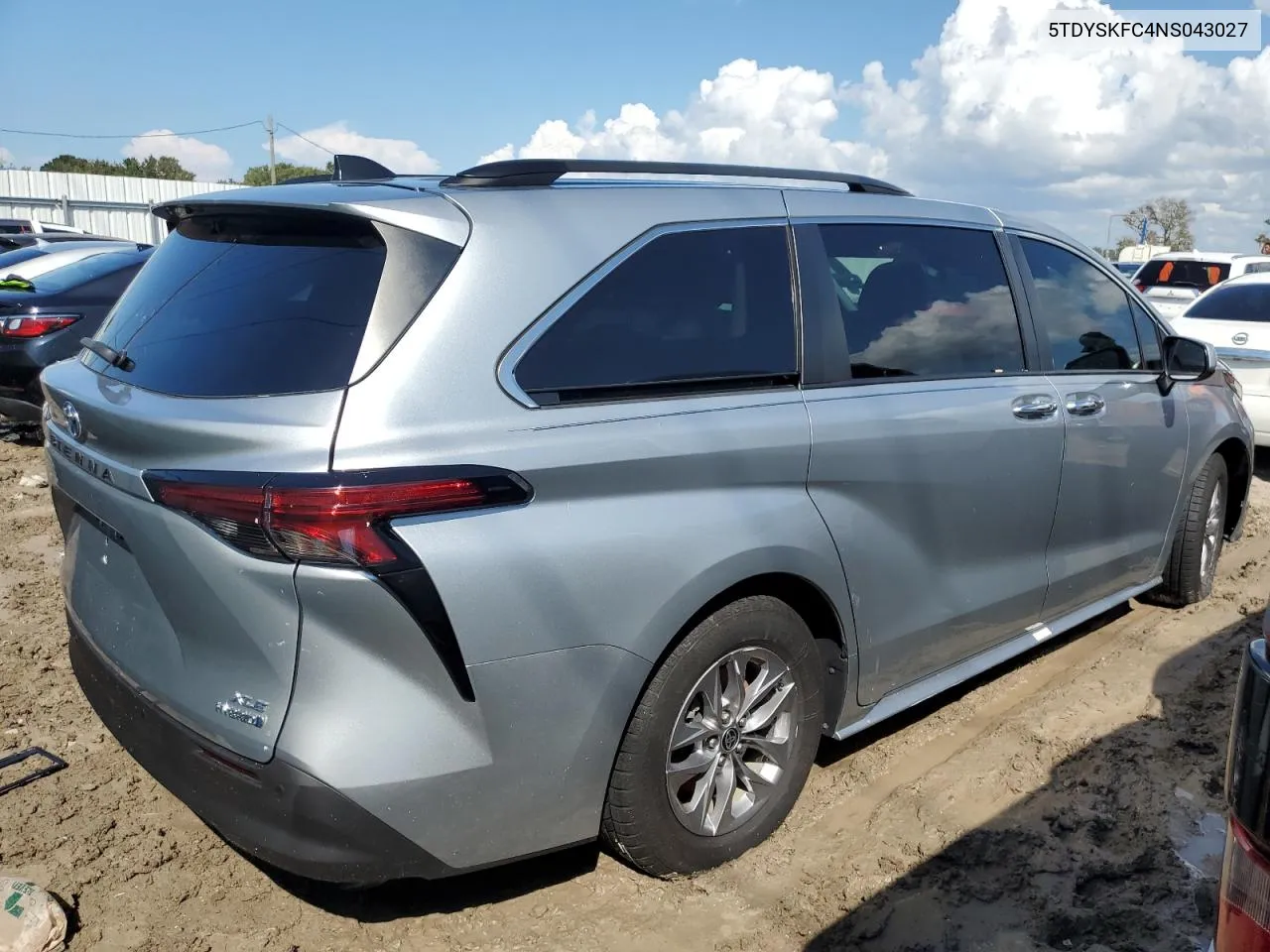 2022 Toyota Sienna Xle VIN: 5TDYSKFC4NS043027 Lot: 73840754