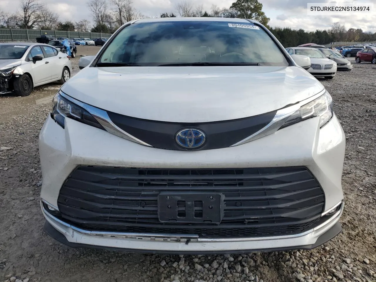 2022 Toyota Sienna Xle VIN: 5TDJRKEC2NS134974 Lot: 80409954