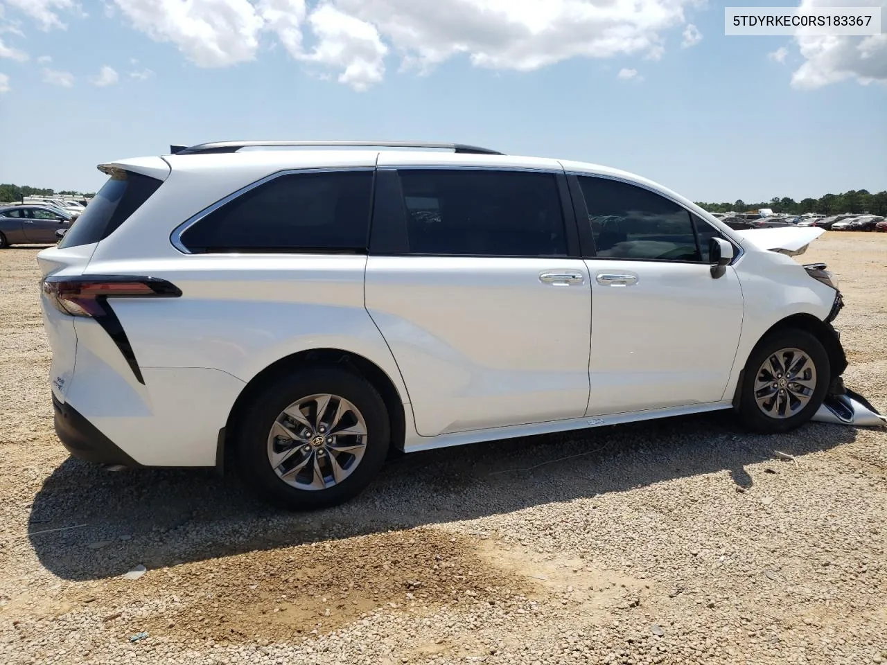 2024 Toyota Sienna Xle VIN: 5TDYRKEC0RS183367 Lot: 52570514