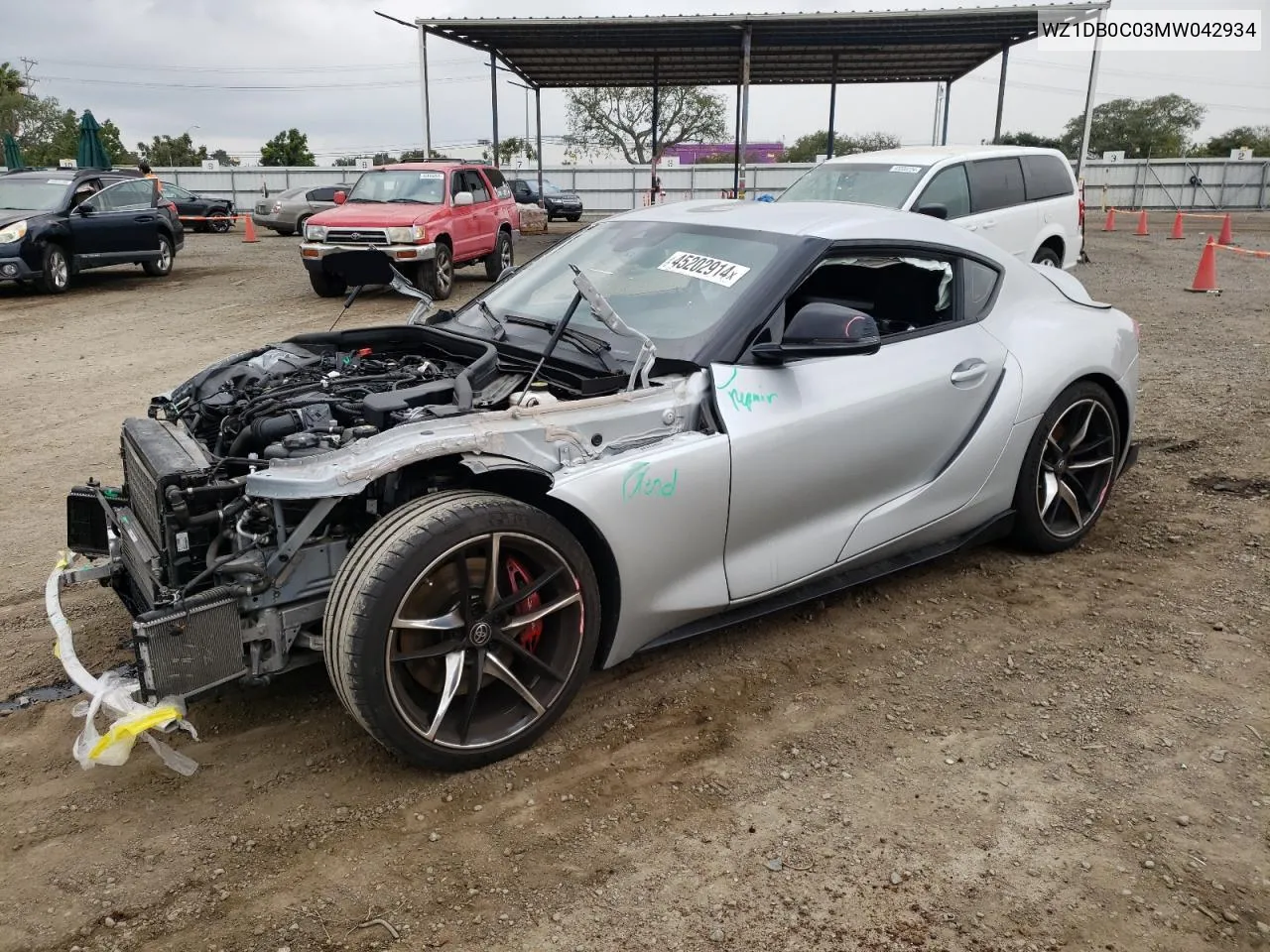 2021 Toyota Supra Base VIN: WZ1DB0C03MW042934 Lot: 45202914