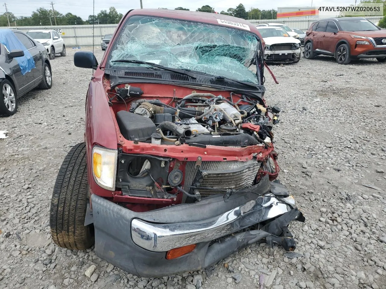 1998 Toyota Tacoma Xtracab VIN: 4TAVL52N7WZ020653 Lot: 64983914