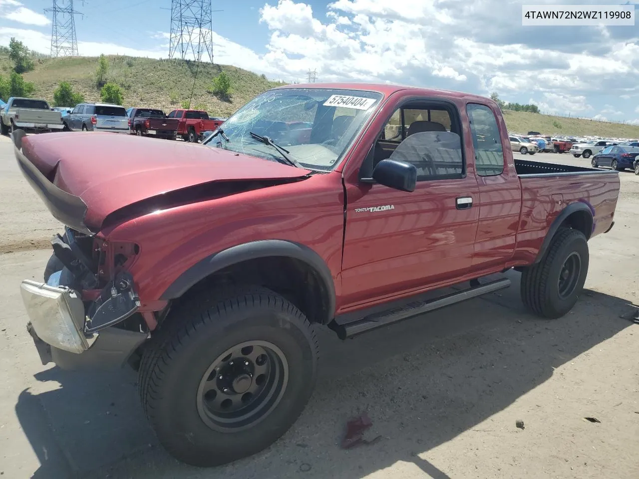 1998 Toyota Tacoma Xtracab VIN: 4TAWN72N2WZ119908 Lot: 70399804