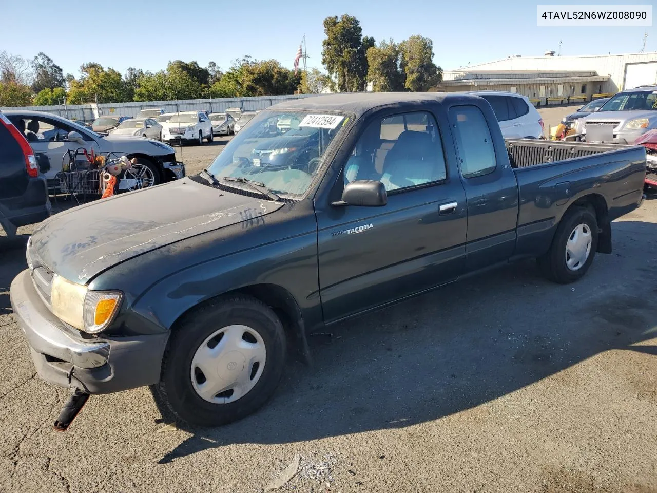 1998 Toyota Tacoma Xtracab VIN: 4TAVL52N6WZ008090 Lot: 72412594