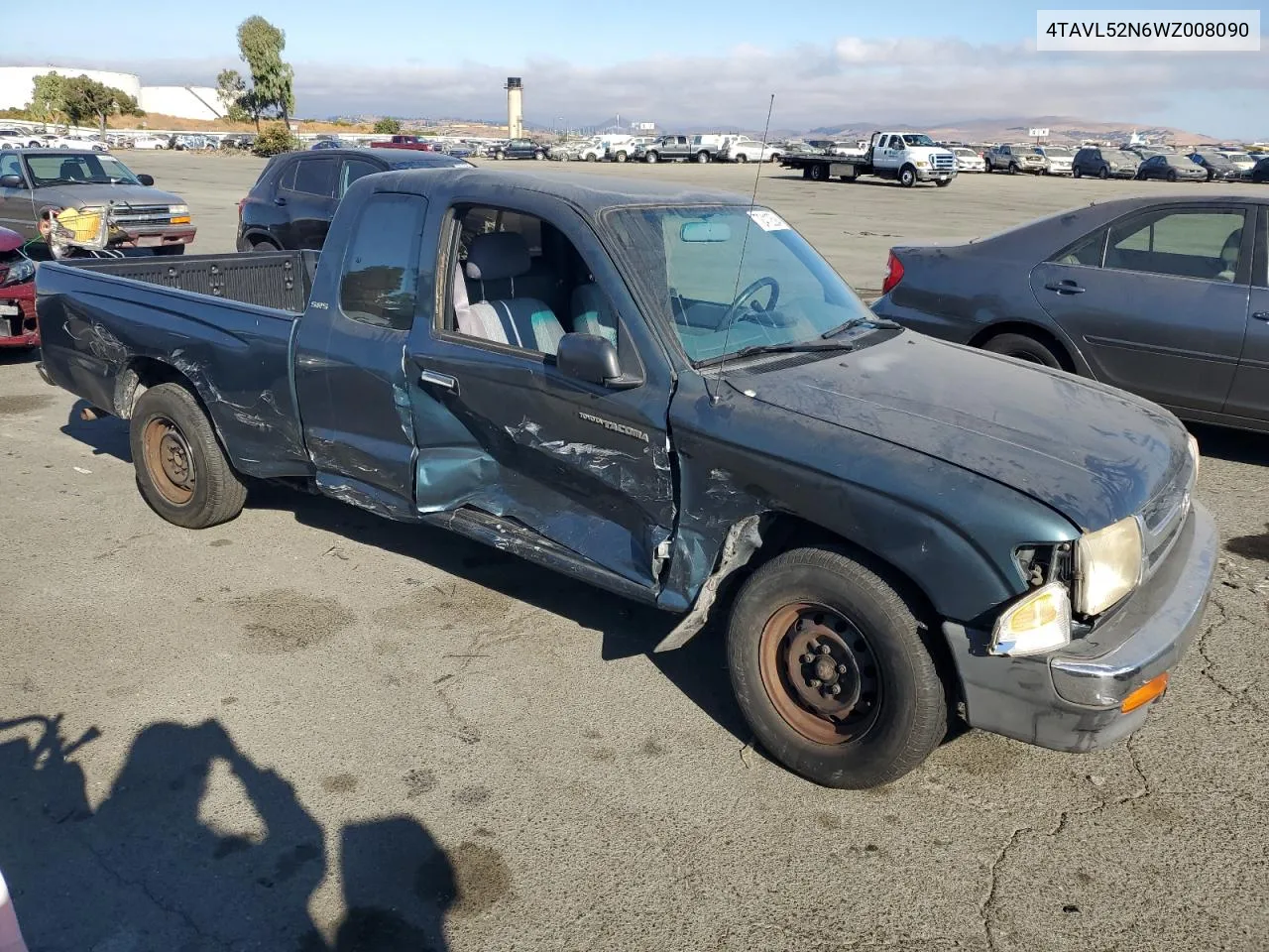 1998 Toyota Tacoma Xtracab VIN: 4TAVL52N6WZ008090 Lot: 72412594