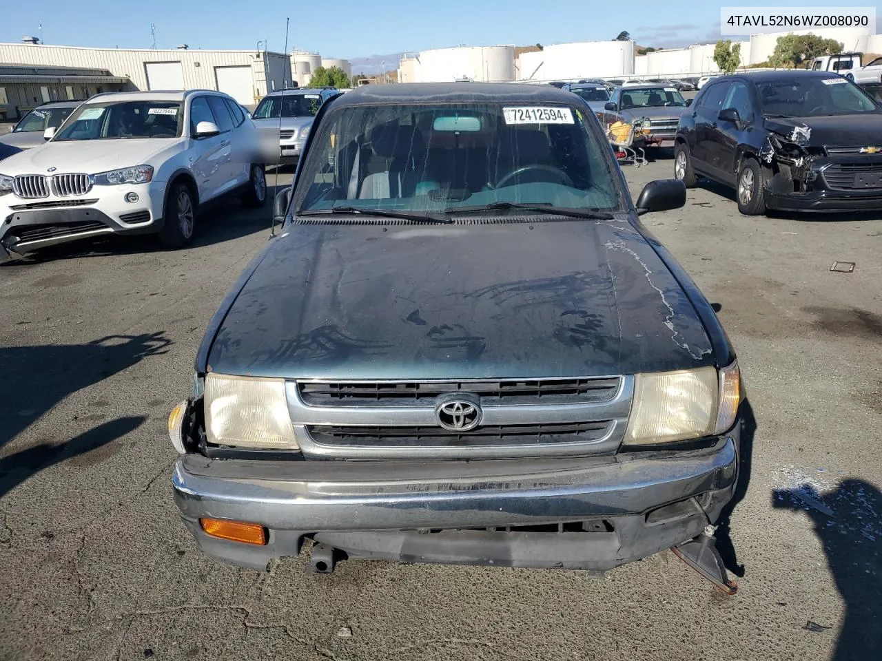 1998 Toyota Tacoma Xtracab VIN: 4TAVL52N6WZ008090 Lot: 72412594