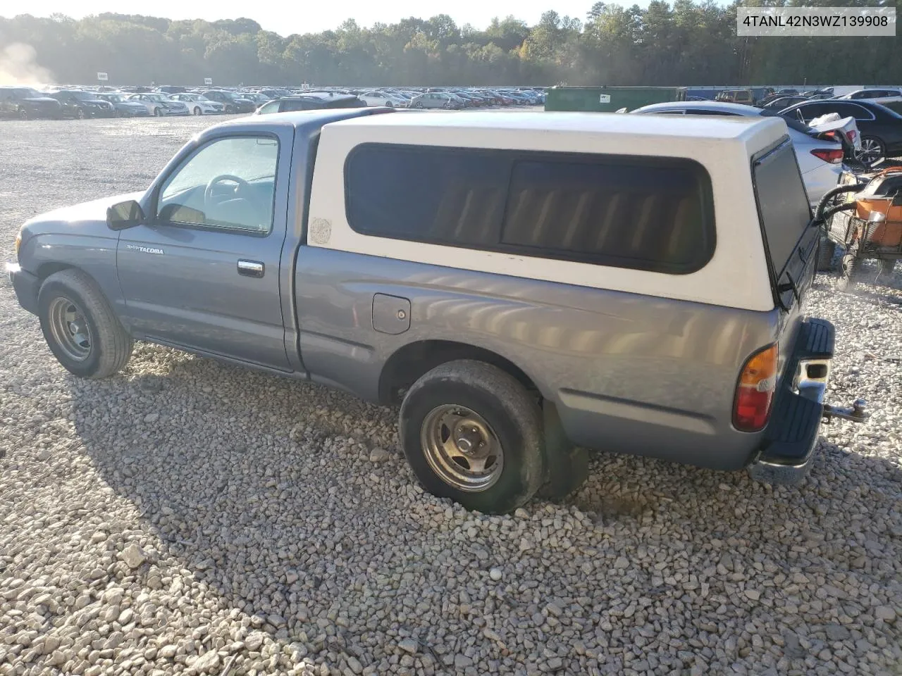 1998 Toyota Tacoma VIN: 4TANL42N3WZ139908 Lot: 76052874