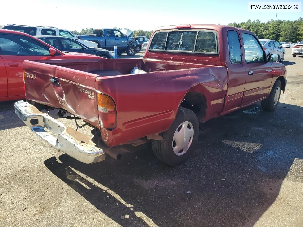 1998 Toyota Tacoma Xtracab VIN: 4TAVL52N3WZ036459 Lot: 76745434